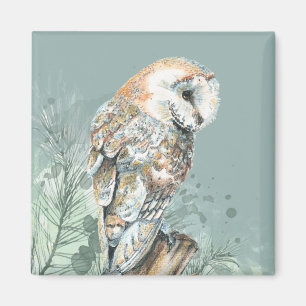 Wonderful Barn Uggla Bird Wildlife Nature Art Magnet