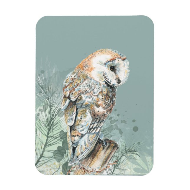 Wonderful Barn Uggla Bird Wildlife Nature Art Magnet (Vertikal)