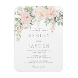 Wonderful Blush Floral Wedding Invitation Magnet