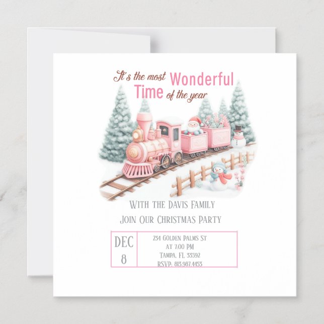 Wonderful Christmas Party Magnet Invitation (Framsida)