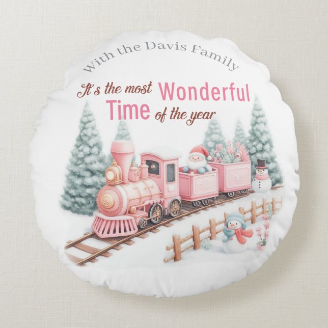 Wonderful Christmas  Rund Kudde (Framsidan)