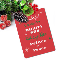 Wonderful Counselor Names of Jesus Christmas Julkort