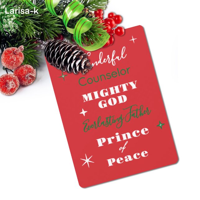 Wonderful Counselor Names of Jesus Christmas Julkort (Skapare uppladdad)
