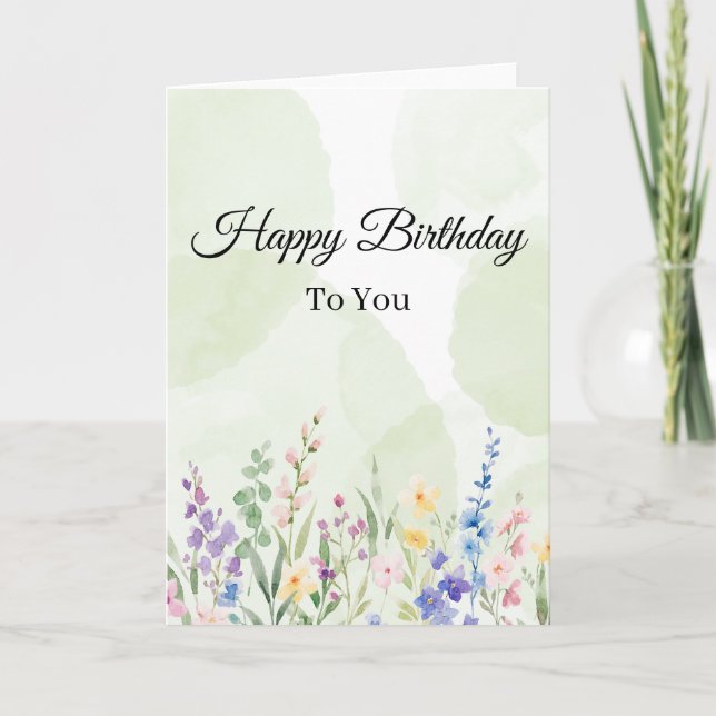 Wonderful Floral Birthday Card Kort (Framsida)