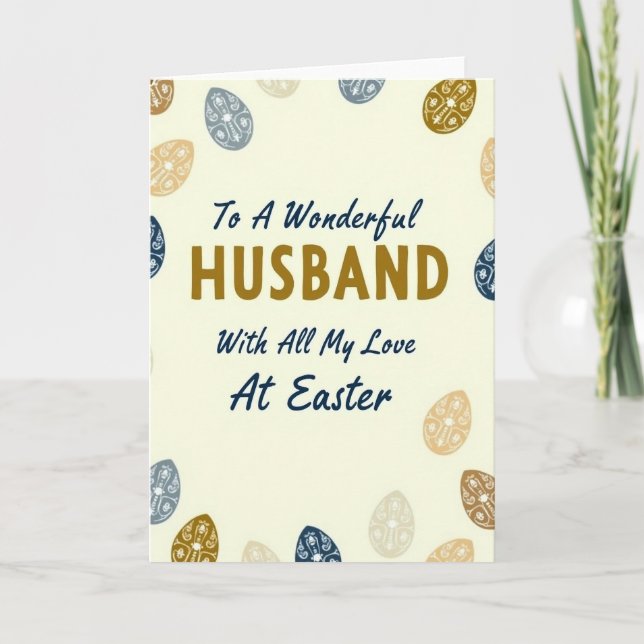 Wonderful Husband Easter Card Kort (Framsida)