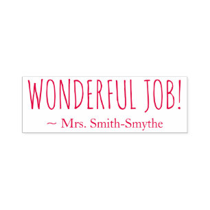 "WONDERFUL JOBB!" Lärare Feedback Rubber Frimärke Självfärgande Stämpel