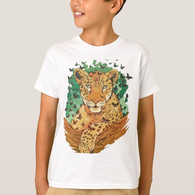 wonderful leopard design with a grandiose charisma t shirt (Framsida)