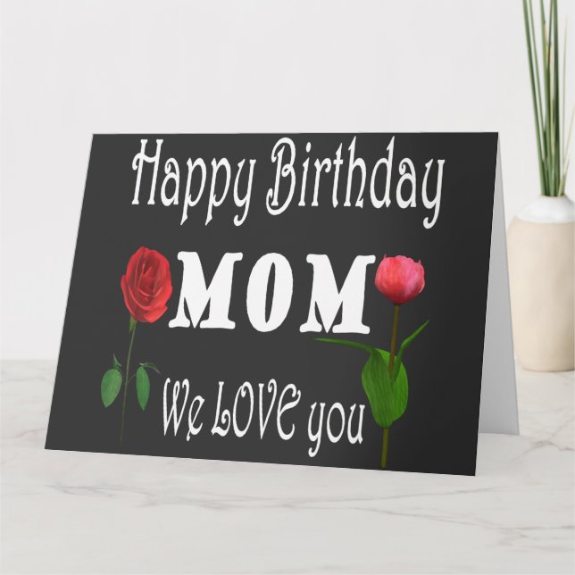 Wonderful Mom Birthday with cute Flower Design Kort (Framsida)