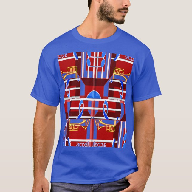 Wonderful Music Blue Summer Vibes Geometric Romant T Shirt (Framsida)