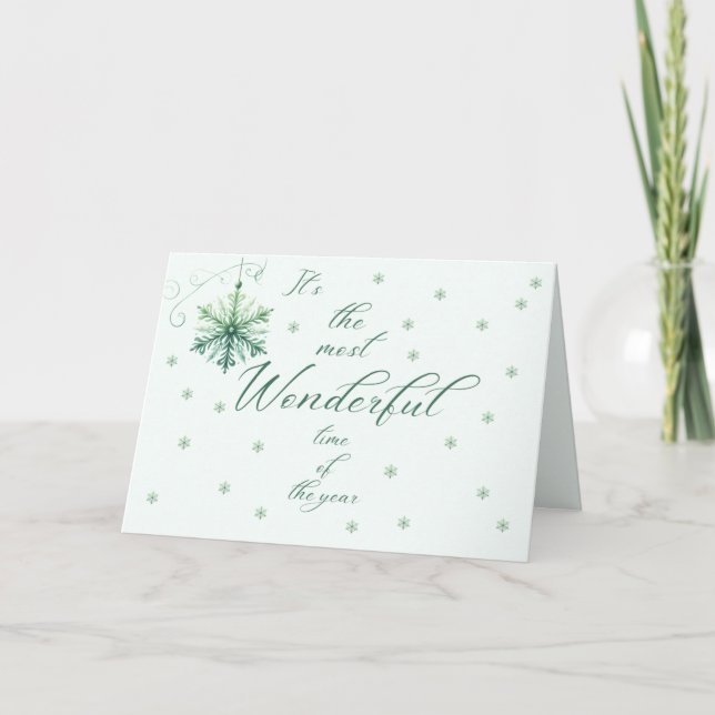 Wonderful Snowflake Christmas Card Kort (Framsida)