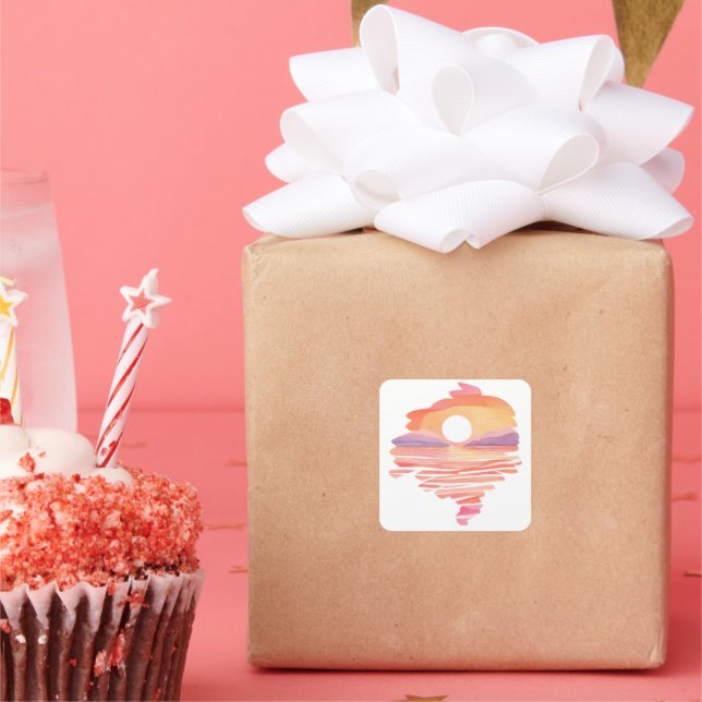  Wonderful Sunset Fyrkantigt Klistermärke (Part)