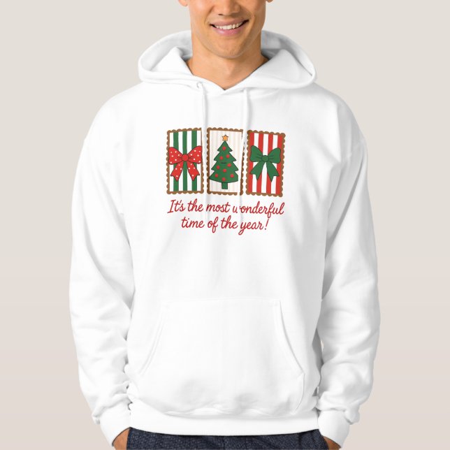 Wonderful time christmas postage hoodie (Framsida)