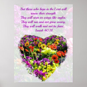 WONDERFUL VILD FLOWER ISAIAH 40:31 PÅ EGJLE'S VING POSTER