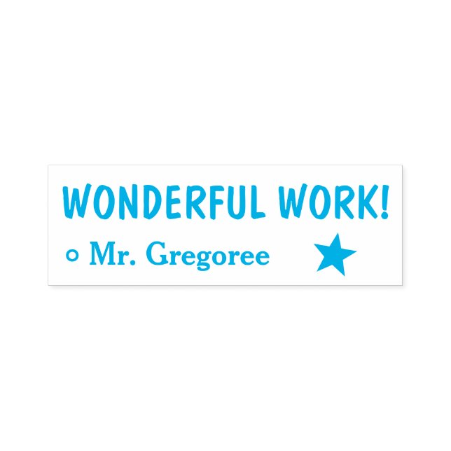 "WONDERFUL WORK!" Rubber Frimärke Självfärgande Stämpel (Design)