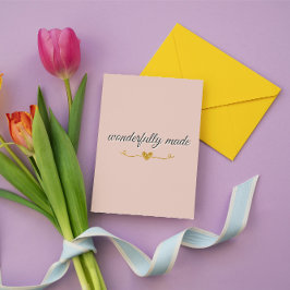Wonderfully Made Christian Valentine Card – Pink Kort