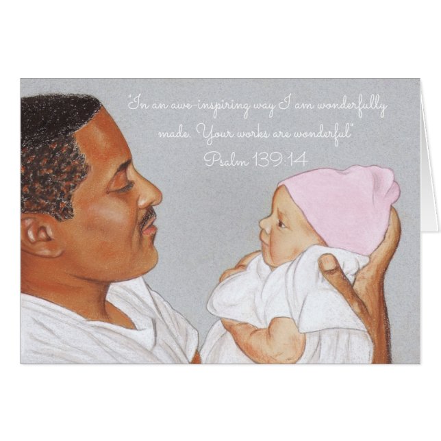 Wonderfully Made~Scripture~Newborn & pappa OBS Kort (Framsidan Horizontal)