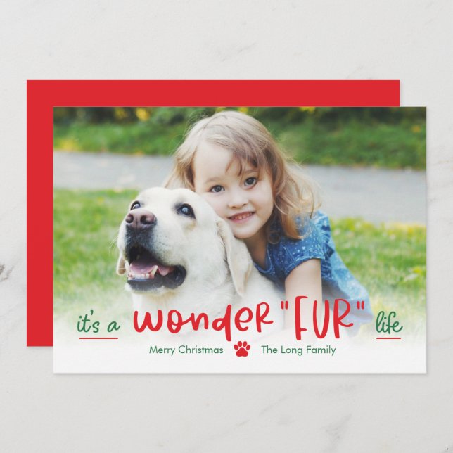 Wonderfur Life Julkort för husdjur foto (Fram/baksida)