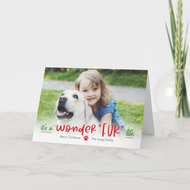 Wonderfur Life Pet Foled Helgdag Card Helgkort (Framsida)