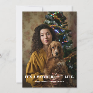 Wonderfur Pet Modern Script Minimalist Photo Julkort