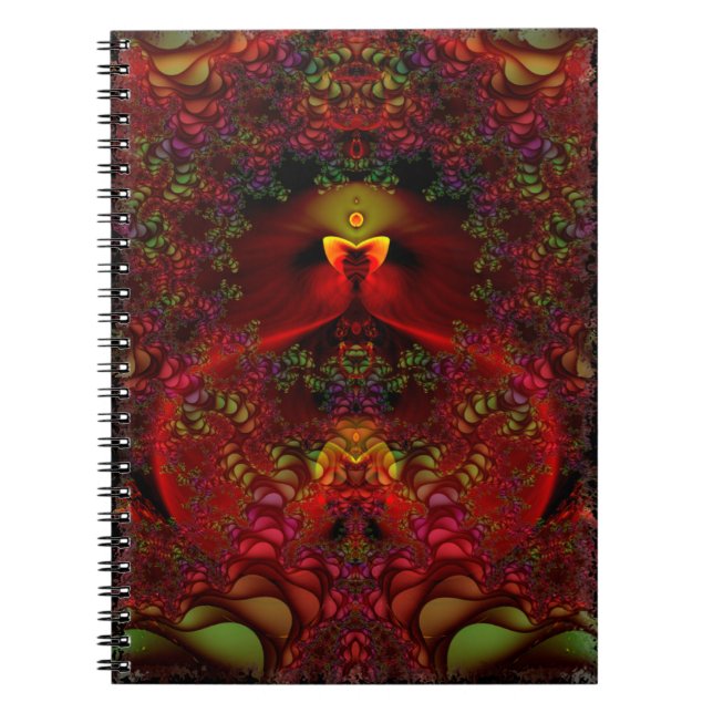 Wonderland Abstrakt Psychedelic Fractal Anteckningsbok (Framsidan)