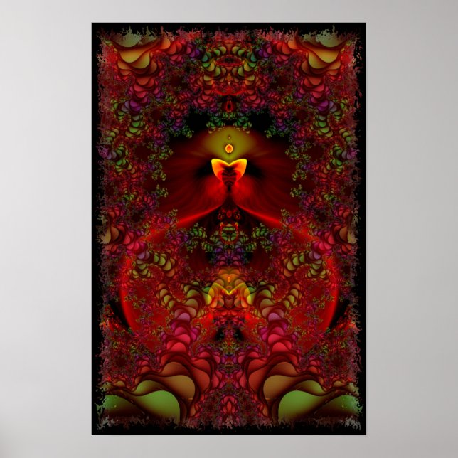 Wonderland Abstrakt Psychedelic Fractal Art Poster (Framsidan)