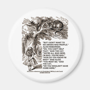 Wonderland Alice går bland Mad People Citote Magnet