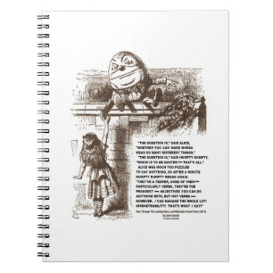 Wonderland Alice Humpty Dumpty-konversationsoffert Anteckningsbok Med Spiral