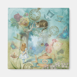 Wonderland - Alice in Wonderland Collage Magnet