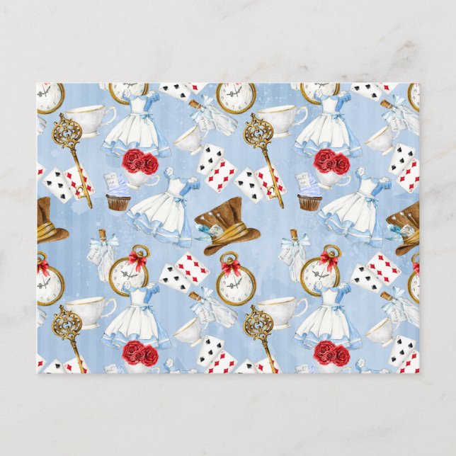 Wonderland Alice Mönster Vykort (Framsida)