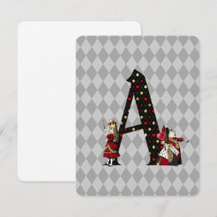 Wonderland Alice & Queen of Hearts Brev A Anteckningskort