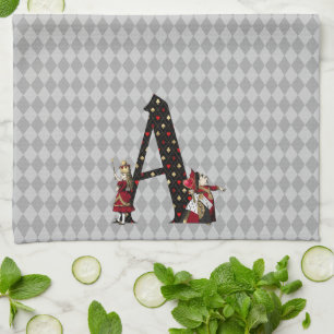 Wonderland Alice & Queen of Hearts Brev A Kökshandduk