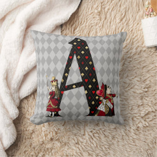 Wonderland Alice & Queen of Hearts Brev A Kudde