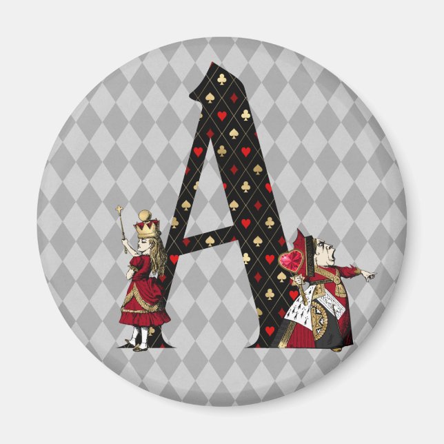 Wonderland Alice & Queen of Hearts Brev A Magnet (Framsidan)