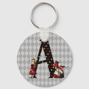 Wonderland Alice & Queen of Hearts Brev A Nyckelring