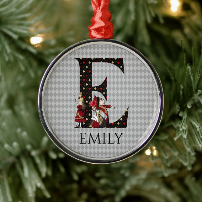 Wonderland Alice & Queen of Hearts Brev E Julgransprydnad Metall (Träd)