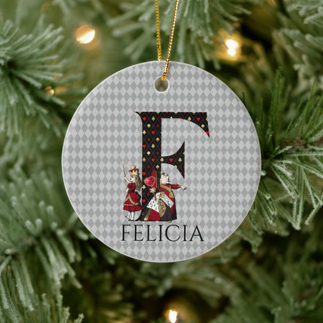 Wonderland Alice & Queen of Hearts Brev F Julgransprydnad Keramik (Träd)