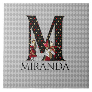 Wonderland Alice & Queen of Hearts Brev M Kakelplatta