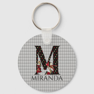 Wonderland Alice & Queen of Hearts Brev M Nyckelring