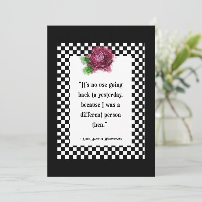 Wonderland Alice Quote Kort (Stående Fram)
