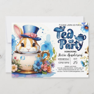 Wonderland Äventyr Tea Party Baby Shower Inbjudningar