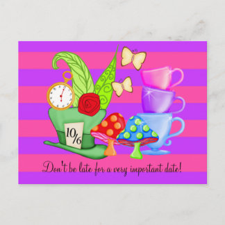 Wonderland Birthday Postcard Vykort