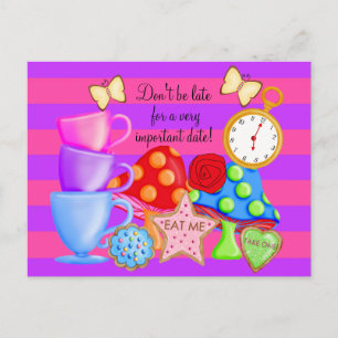 Wonderland Birthday Postcard Vykort