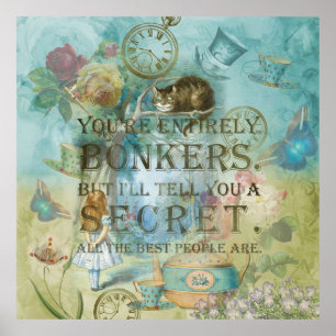Wonderland - Bonkers Quote- Alice i Wonderland Poster