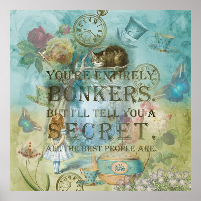 Wonderland - Bonkers Quote- Alice i Wonderland Poster (Framsidan)