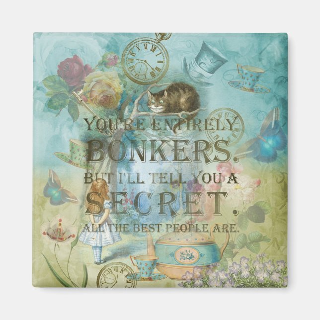 Wonderland - bonkers Quote - Alice in Wonderland Magnet (Framsidan)