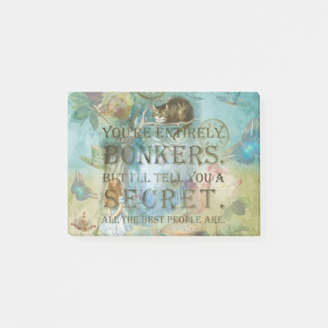 Wonderland - bonkers Quote - Alice in Wonderland Post-it Block (Framsida)