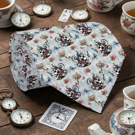 Wonderland Classic Teapot Pattern Necktie Tie Slips