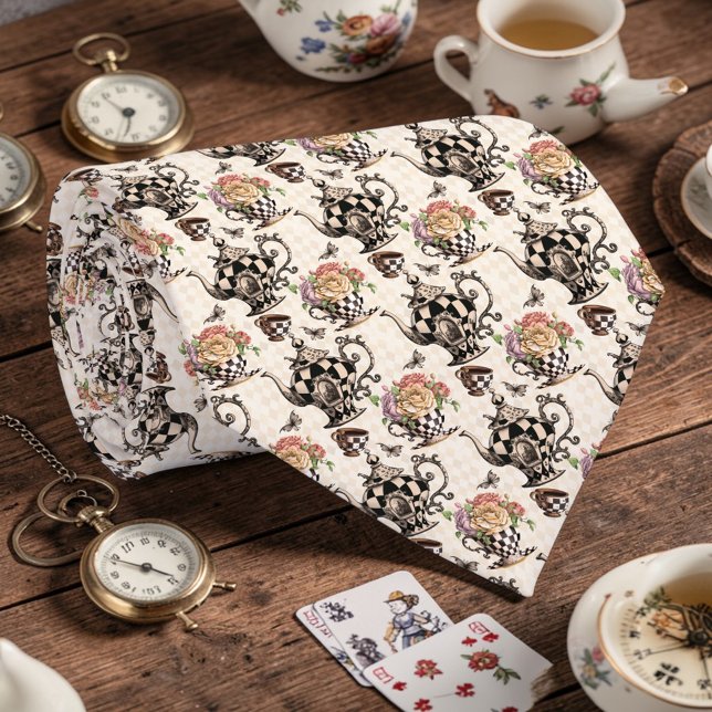 Wonderland Classic Teapot Pattern Necktie Tie Slips (Skapare uppladdad)