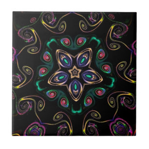 Wonderland galna kattunge geometric Black emerald Kakelplatta