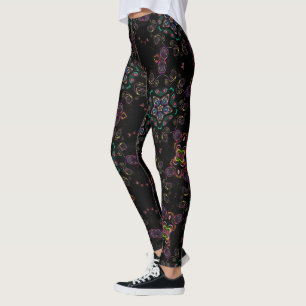 Wonderland galna kattunge geometric Black emerald Leggings